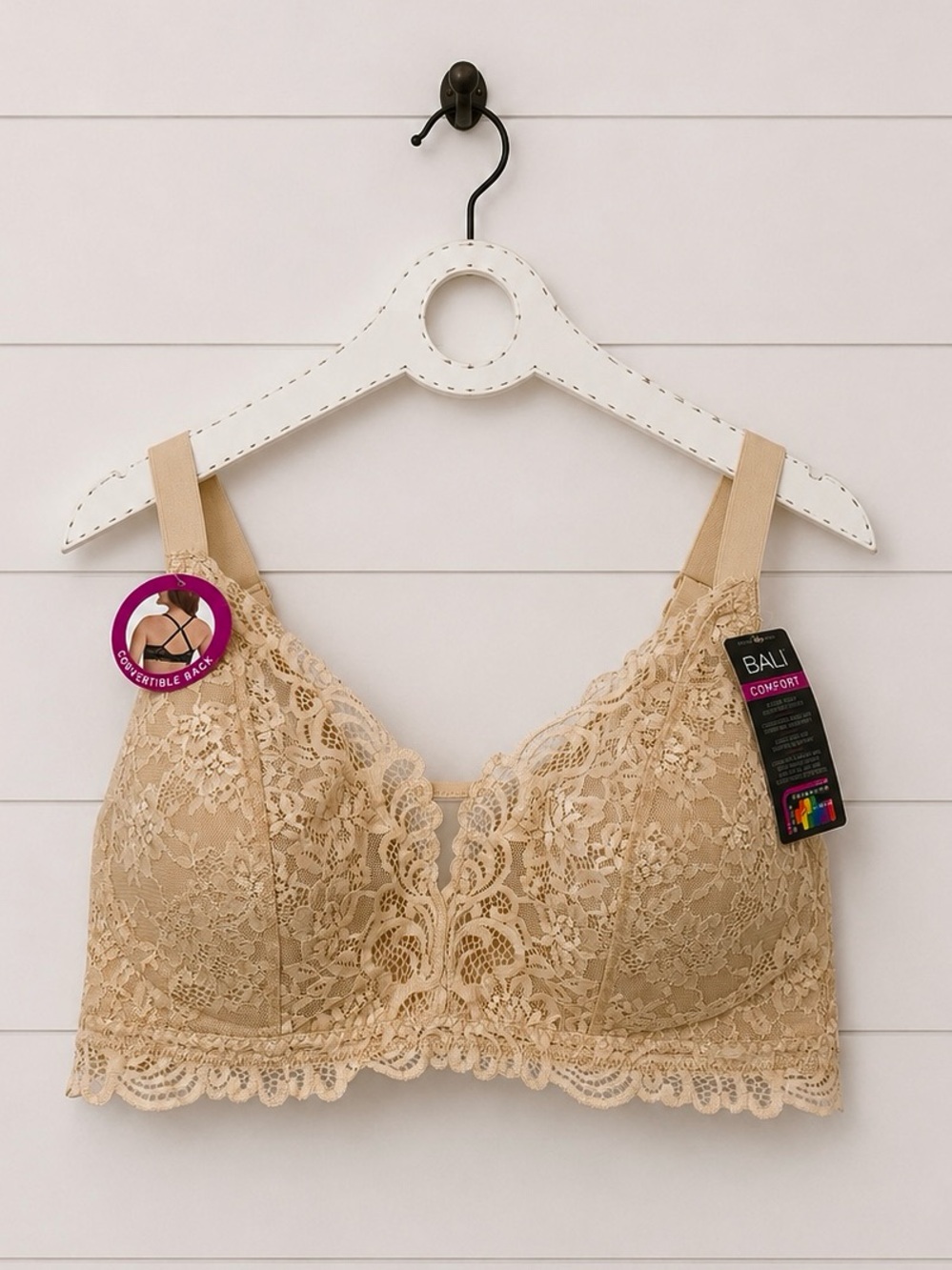 NWT Bali Lace Underwire Bra - Cream